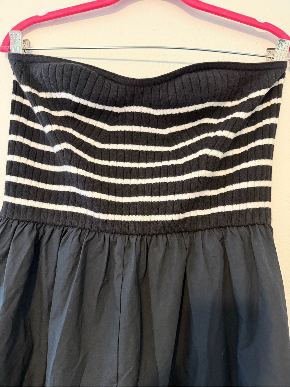 Universal Thread Black Strapless Maxi Dress with White Striped Bodice XL - Picture 3 of 5